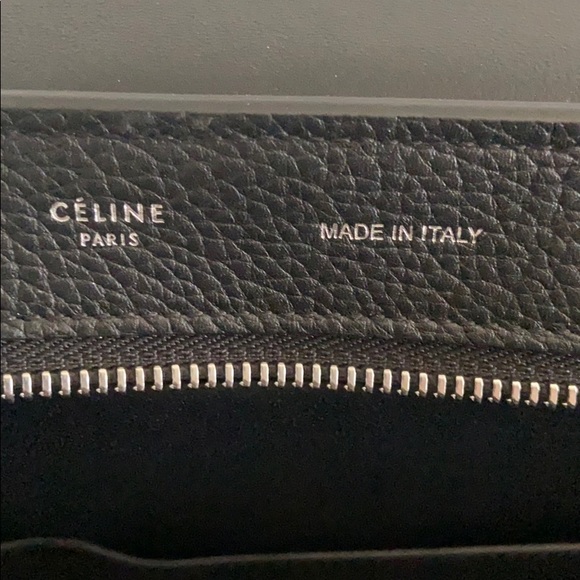 Celine Trapeze Handbag In Black Drummed Calfskin - Picture 12 of 16